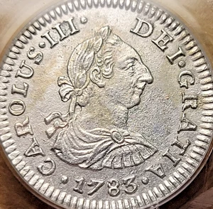 EXQUISIT! 1783 Spanische 1/2 Reales Schatzmünze - EL CAZADOR Schiffbruch PCGS - Bild 1 von 8