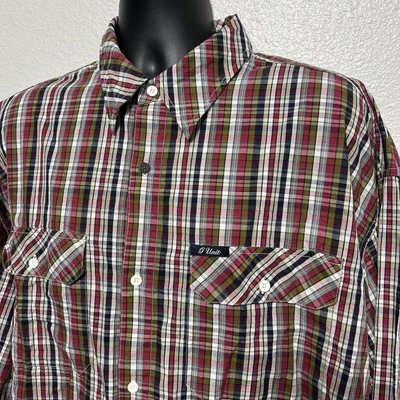 VINTAGE G Unit Long Sleeve Button Down Mens 3XL Red Green Plaid 2004 Heavyweight - Image 1 of 4