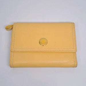 Coach Chelsea Yellow Leather Card Coin Trifold Wallet Vintage - Picture 1 of 20