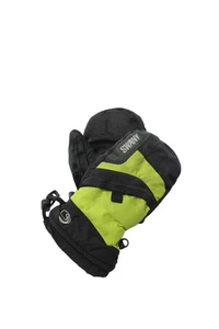 Swany Childrens Boys Insulated Ski Mittens Black Lime Green Size 7-8 - Picture 1 of 6