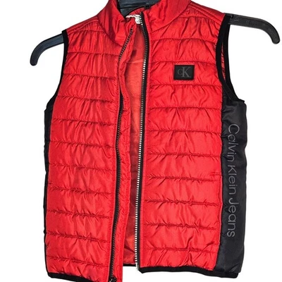 Calvin Klein Jeans Kids gorpcore sleeveless Puffer Vest Red & Black Size 4T - Image 1 of 4