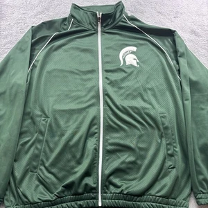 Michagan State Spartans Full Zip Performance Jacket Size XL By G111 Green - Picture 1 of 7
