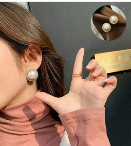 Perlenschmuck Mode Ohrringe für Damen Ohrstecker ein Paar/Set vergoldet Silber - Bild 1 von 12