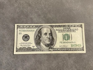 Lightly Circulated 2003A Series Trinary Fancy Serial Number $100 Dollar Bill - Picture 1 of 2
