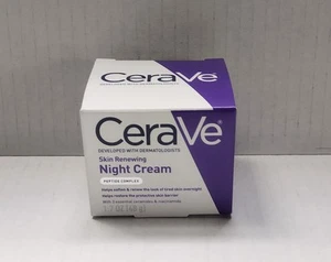 Cerave Skin Renewing NIGHT CREAM PEPTIDE COMPLEX Hyaluronic Acid ~ 1.7 oz - NEW - Picture 1 of 8