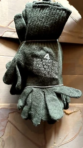 10 PAIR UNUSED US GI COLD WEATHER WOOL GLOVE LINERS SIZE 4 NOS DLA 100-84-C-0576 - Picture 1 of 3
