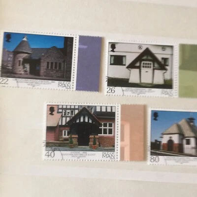 Isle Of Man Stamps Used CTO 2001 ARCHITECTURE Hugh Baillie Scott Set 5 Used WCP - Image 1 of 3