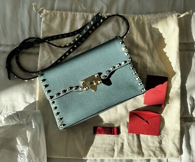 Vintage Valentino Rockstud Crossbody Purse Blue Great Condition - Image 1 of 4