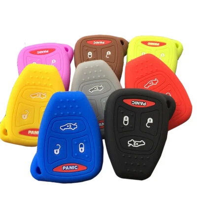 Fit Chrysler Dodge Jeep 4 Button Remote Smart Key Fob Silicone Cover Skin Case - Image 1 of 4