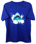 Lands End Youth Boys Size Xl 14 16 Husky Swim Suit Rash Guard Shirt Shark Blue