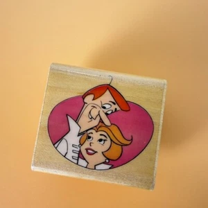 Marital Bliss~George Jetson, Jane~Rubber Stamp~ 1.5"X 1.5"~Rubber Stampede 666-C - Picture 1 of 7