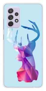 Coque en silicone imprimée compatible Samsung Galaxy A72 5G Cerf Hipster Bleu - Photo 1 sur 3