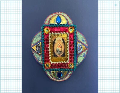 Handmade Mexican style Nicho, assemblage wall art Christmas/Birthday gift. no.07 - Image 1 of 4