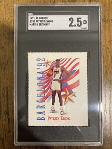 1991-92 Skybox Patrick Ewing Mark & See Minis Knicks HOF SGC 2.5 GOOD+
