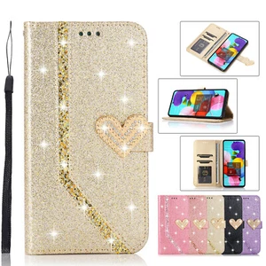 For Huawei P40 P30 P20 P10 Lite Glitter Powder Leather Wallet Case Phone Cover - Picture 1 of 17