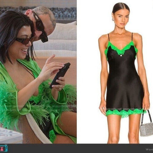 Abito Slip Alexander Wang Nero e Neon Kelly Nuovo con etichette $450 4