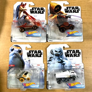 Hot Wheels STAR WARS Character Metal Die Cast x4 Car Collectible NIB - Imagen 1 de 6