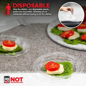 6-Inch Clear Plastic Dessert Plates (120 Pack) Flexible Disposable Clear Plat... - Picture 1 of 12