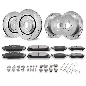 Drilled Slotted Front&Rear Brake Rotors Pads for Toyota Sienna Highlander - Picture 1 of 7