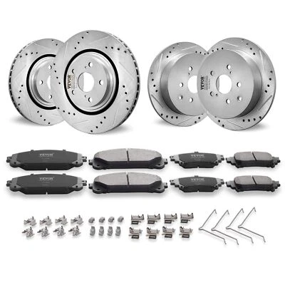 Drilled Slotted Front&Rear Brake Rotors Pads for Toyota Sienna Highlander - Image 1 of 4
