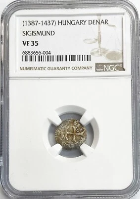 1387 -1437 SILVER HUNGARY DENAR KING SIGISMUND COIN NGC VERY FINE 35 - Image 1 of 2