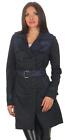 Women's trench coat parker jacket with faux leather sleeves size S M L XL, 1666