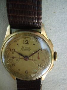 vintage montre bracelet chrono Zodiac Swiss années 50 
