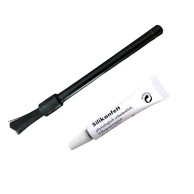 JAPEBI Reinigungspinsel Spezial-Pinsel für Kaffeevollautomaten + Silikonfett 6g im Set