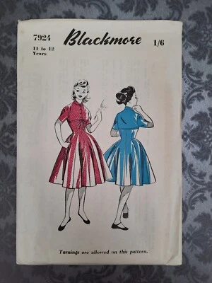 1950's Blackmore Paper Sewing Pattern Vintage Girls Dress  11- 12 yrs  - Image 1 of 2