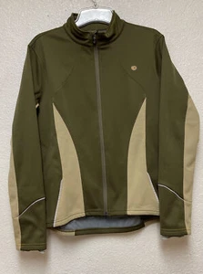 Pearl Izumi Womens Beige Olive Green Full-Zip Softshell Jacket Sz L - Picture 1 of 10