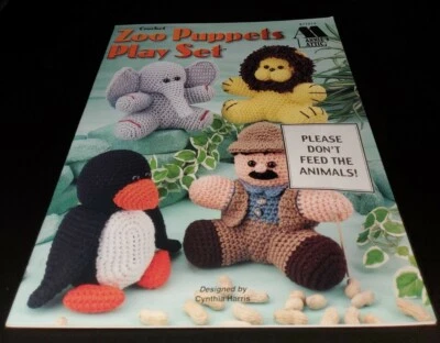 BT1 ANNIE'S ATTIC 1998, CROCHET ZOO PUPPETS PLAY SET - 10 DESIGNS - Image 1 of 2