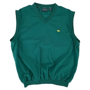 Masters Collection Mens Green Pullover Augusta V-Neck Golf Vest XL Pockets - Picture 1 of 8