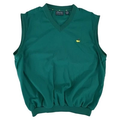 Masters Collection Mens Green Pullover Augusta V-Neck Golf Vest XL Pockets - Image 1 of 4