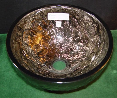 Fregadero de vaso de vidrio borosilicato JSG Oceana - níquel negro 12" Foto 1 de 4