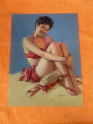 Impresión Pin-Up Vintage Rolf Armstrong “Cherie” - Montaje Marrón y Bigelow Años 40 Foto 1 de 4