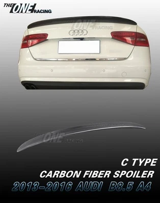 Carbon fiber spoiler for 2013-2016 Audi A4 B8.5/A4 Quattro Sedan 4dr Type C - Image 1 of 4