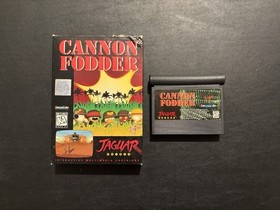 Atari Jaguar Cannon Fodder Cartridge & Box Authentic Tested & Works!