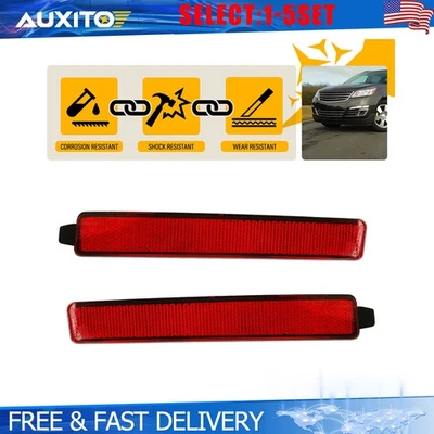 Reflectores de parachoques trasero de lente roja para Cadillac SRX 2009-12 2010-16 Traverse 2-10X Foto 1 de 4