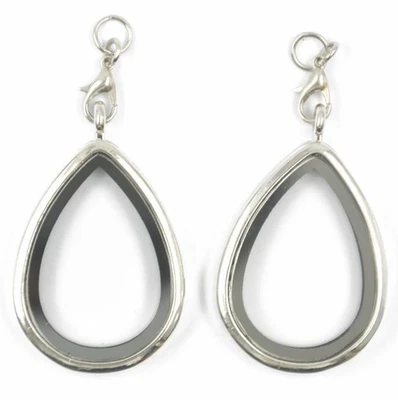 2 Ciondoli In Argento Con Ciondolo In Lega Galleggiante In Vetro Magnetico Con - Immagine 1 di 4