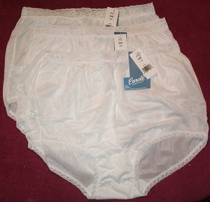 3 Paar weiße elastische Spitzenhöschen 100 % Nylon Größe 11 Carole Panty hergestellt in den USA - Bild 1 von 1