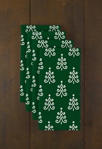 Christmas Trees Scroll Green 18" x 18" Napkins 1 Dozen - Picture 1 of 1
