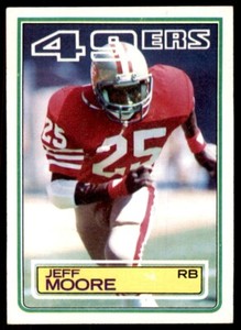1983 TOPPS` JEFF MOORE SAN FRANCISCO 49ERS #170
