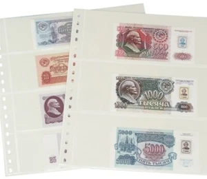 LINDNER Banknoten Klarsichthüllen Geldschein-Hüllen Großformat 272x296mm 18-Ring - Bild 1 von 11
