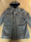 Guess  Wool Blend Coat Jacket Mens Size Large Gray Hooded