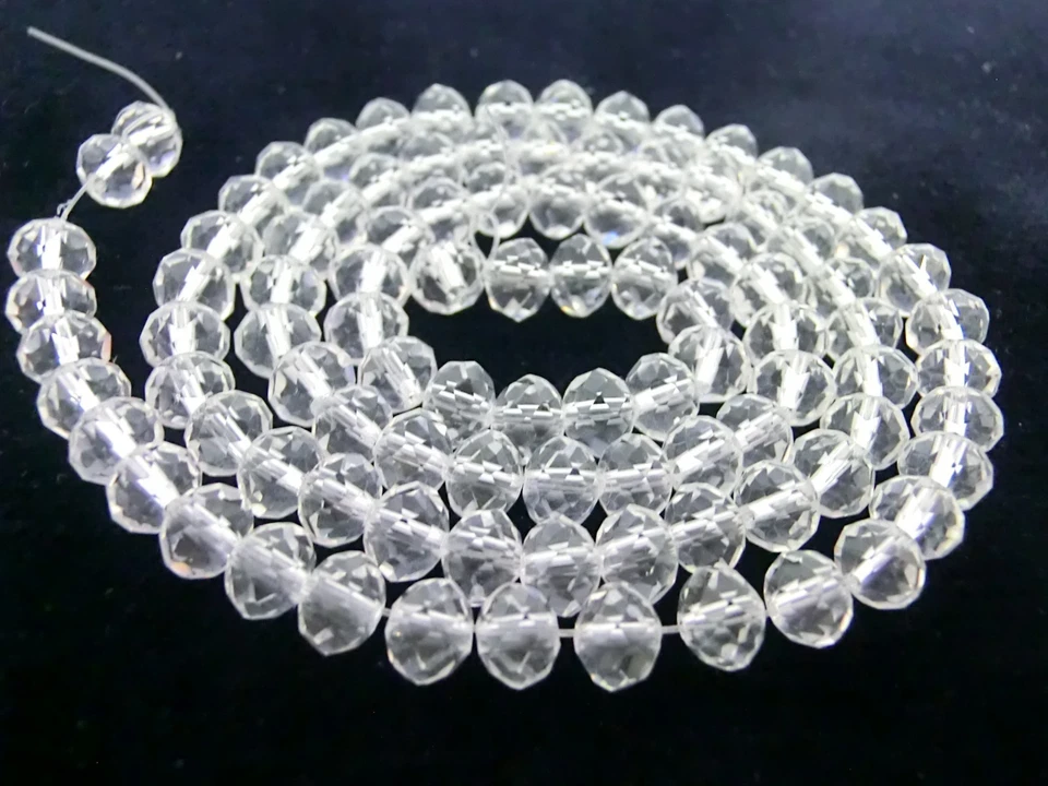 FACETTIERTE Glasperlen rund Strang 4x3mm RONDELLE Kristall Perlen Schmuck - Bild 1 von 1