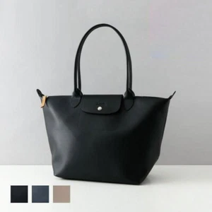 SALE LONGCHAMP Tote Bag LE PLIAGE CITY Coated Canvas L Size Black, Navy NEW - Picture 1 of 10