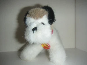 Steiff Foxy Dog Terrier 1528/11 Button Tag Vintage 1978-85 toy Vintage White - Picture 1 of 7