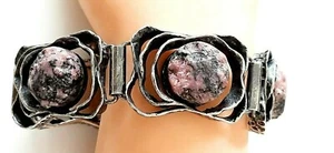 SILBER ARMBAND ° 925 / 1000  ° RHODONIT ° Silberschmuck ° Modernist ° - Bild 1 von 12