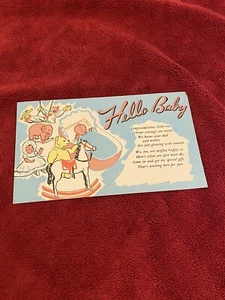 Postal publicitaria vintage de loro de encuesta, bienvenida a nuevos bebés y madres. - Imagen 1 de 8