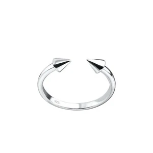 TJS 925 Sterling Silver Toe Ring Twin Arrow Adjustable Band Fine Body Jewellery - Picture 1 of 1